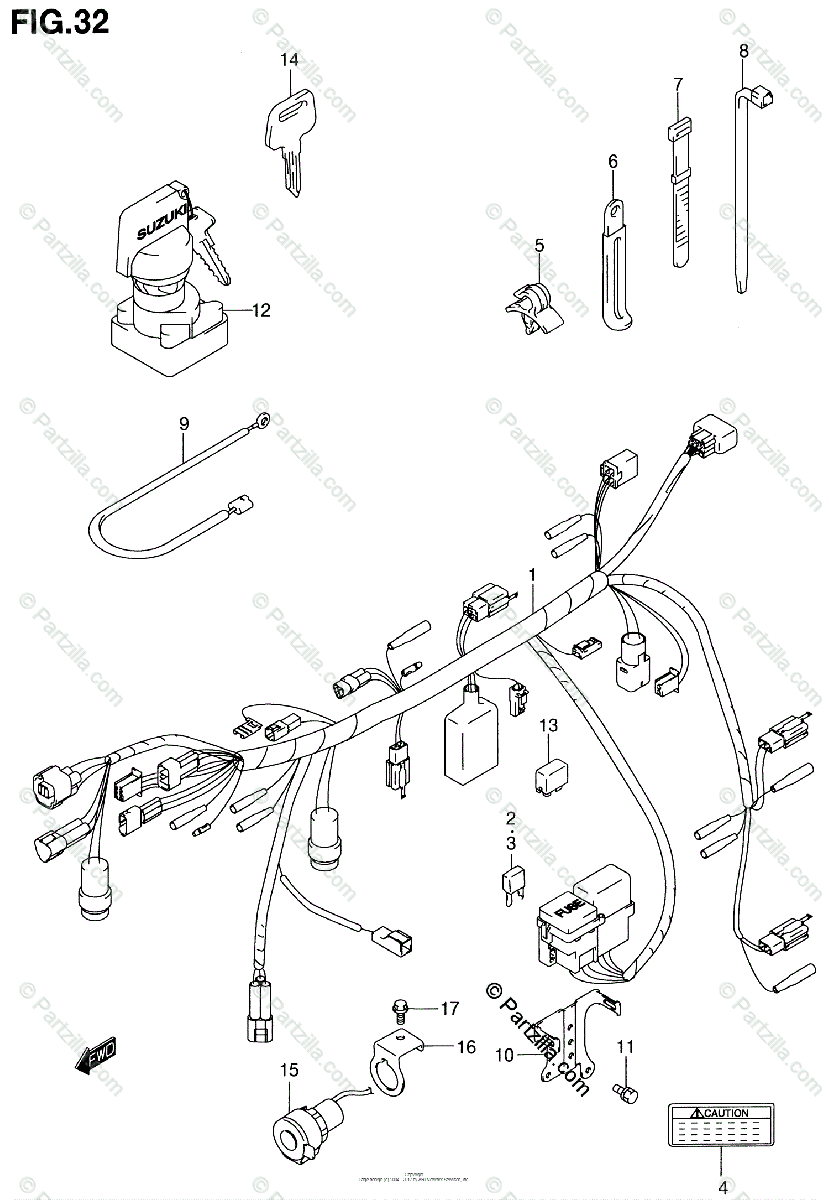 Suzuki ATV 2001 OEM Parts Diagram for Wiring Harness ... polaris wiring diagram 
