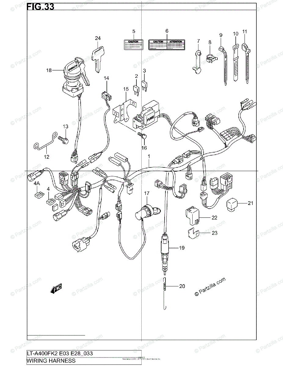 Suzuki ATV 2002 OEM Parts Diagram for Wiring Harness | Partzilla.com