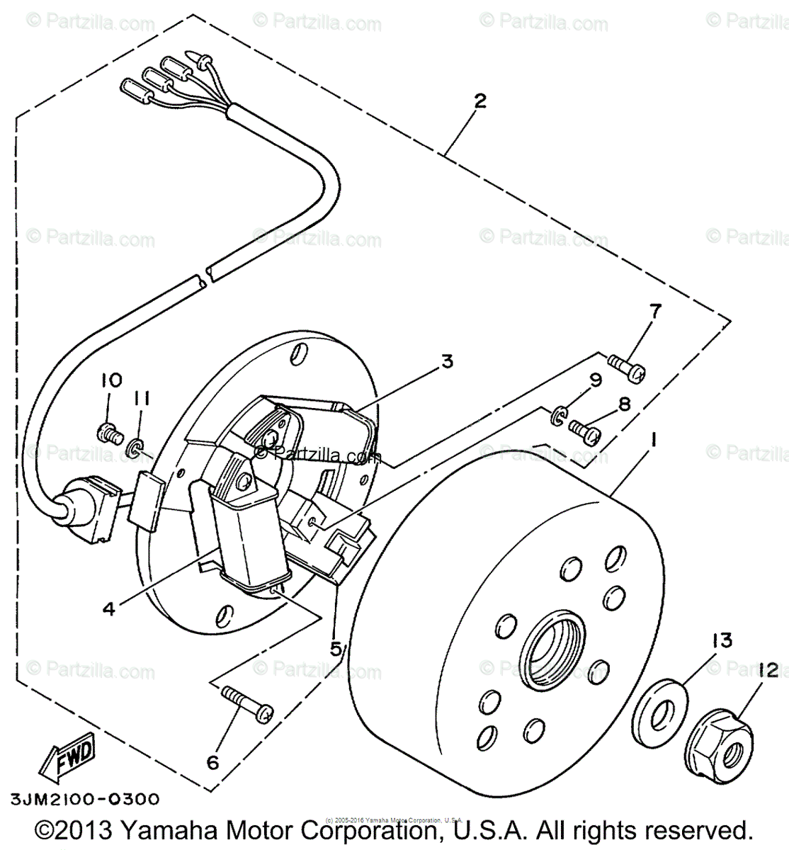 Yamaha ATV 1999 OEM Parts Diagram for Generator | Partzilla.com