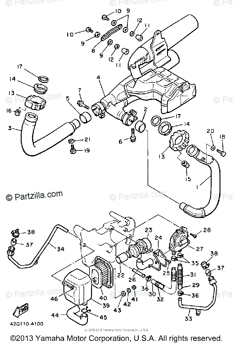 Yamaha Motorcycle 1985 Oem Parts Diagram For Exhaust