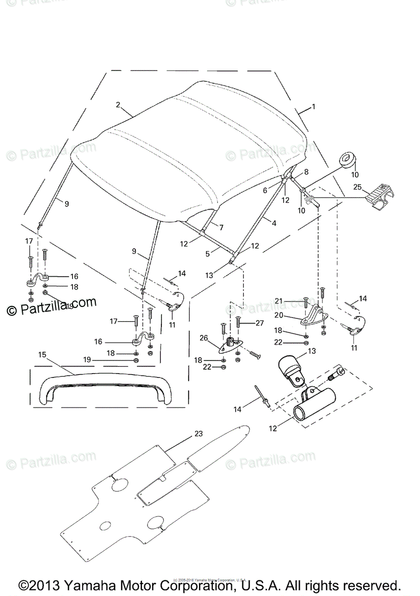 Bimini Top Parts Diagram - Heat exchanger spare parts