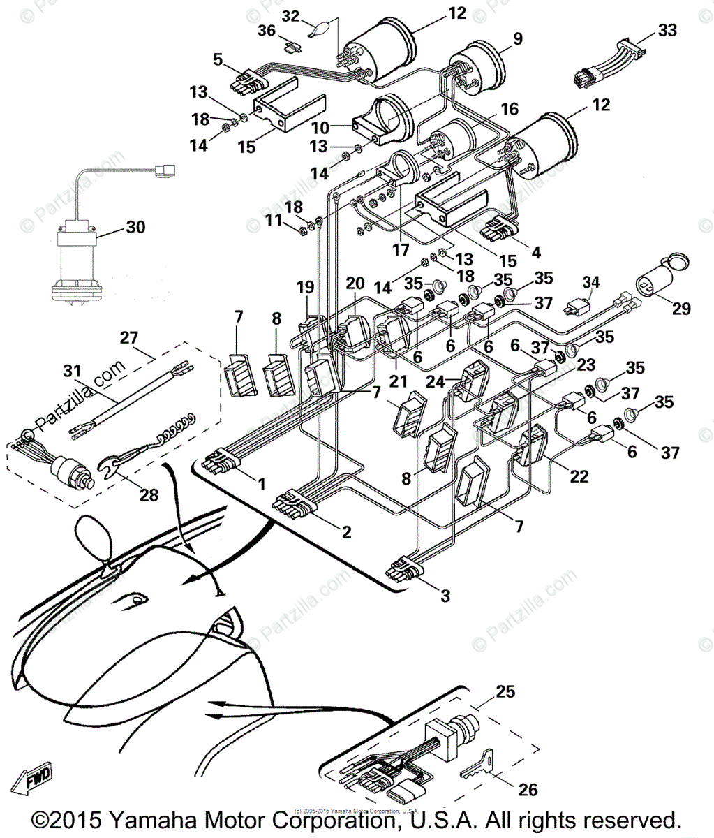 Yamaha Boat 2003 OEM Parts Diagram for Electrical - 2 | Partzilla.com