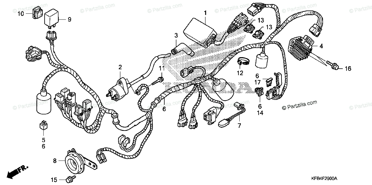 Honda Motorcycle 2008 Oem Parts Diagram For Wire Harness