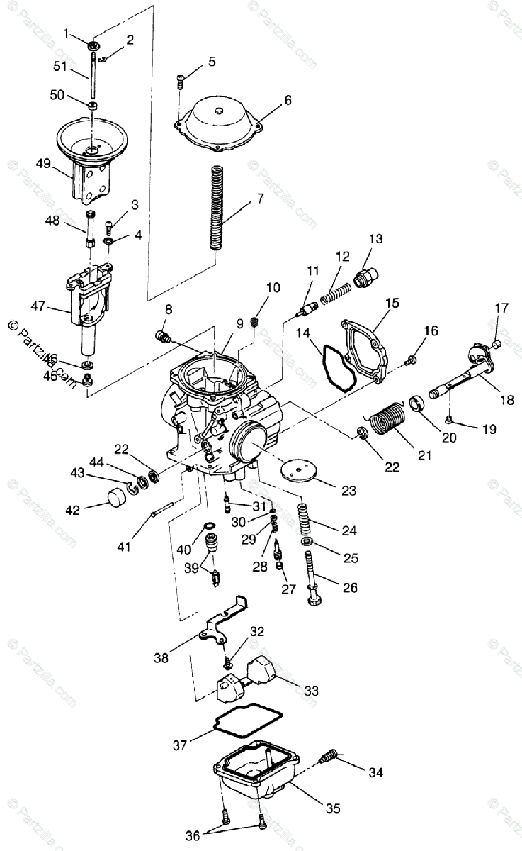 Polaris ATV 1997 OEM Parts Diagram for Carburetor ... 1997 polaris 500 scrambler wiring diagram 