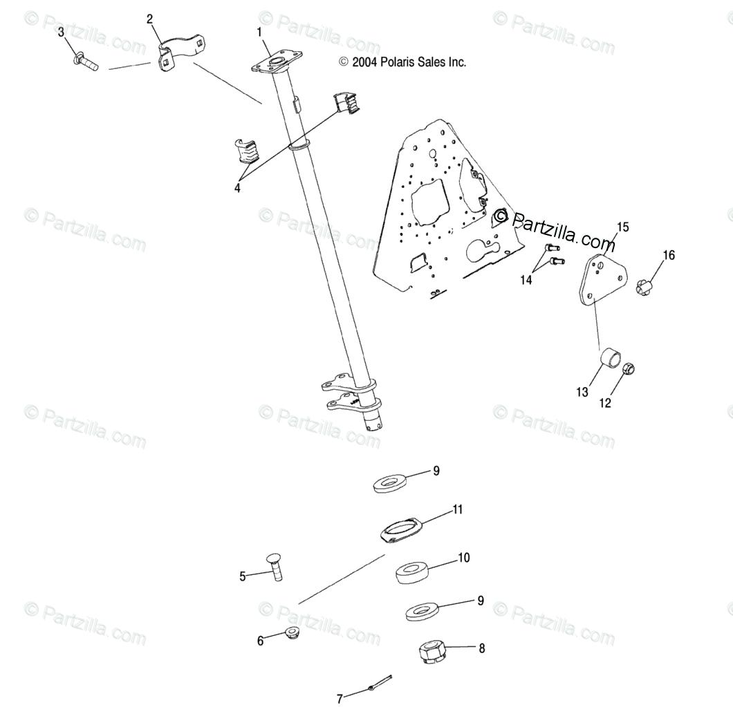 Polaris Atv 2005 Oem Parts Diagram For Steering  Post