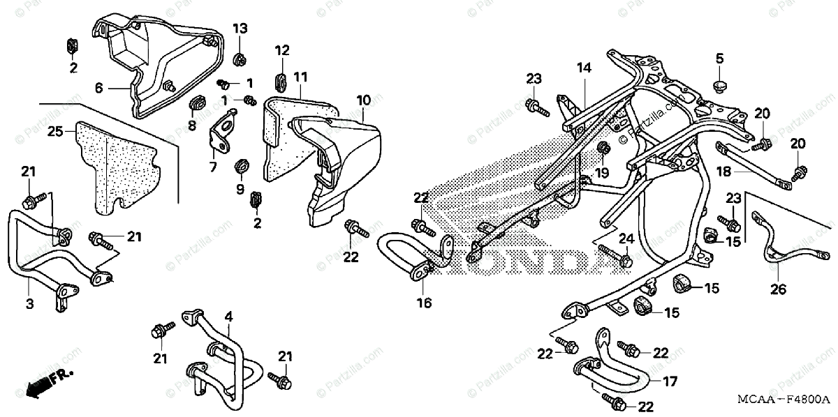 Honda Motorcycle 2006 Oem Parts Diagram For Engine Guard