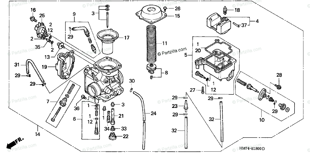 Honda Atv 2002 Oem Parts Diagram For Carburetor