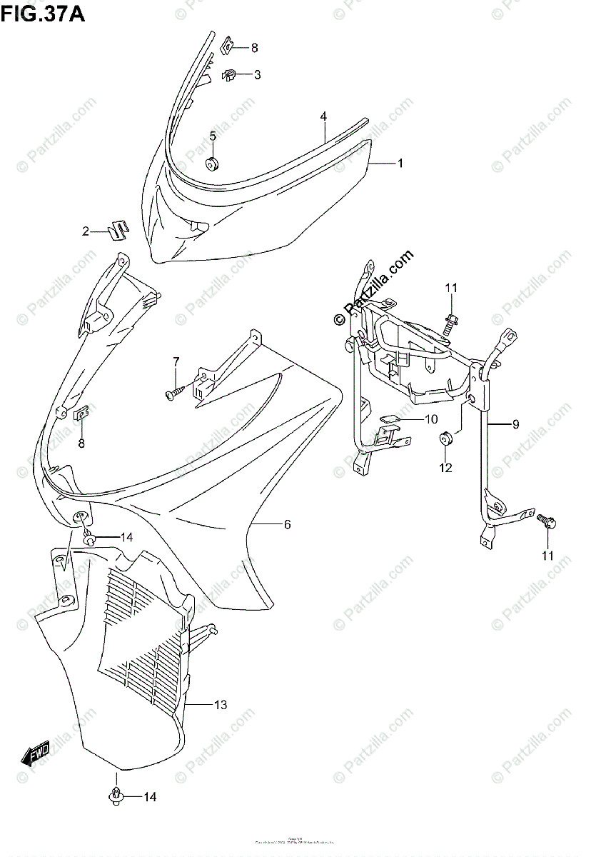Suzuki Scooters 2003 Oem Parts Diagram For Front Leg