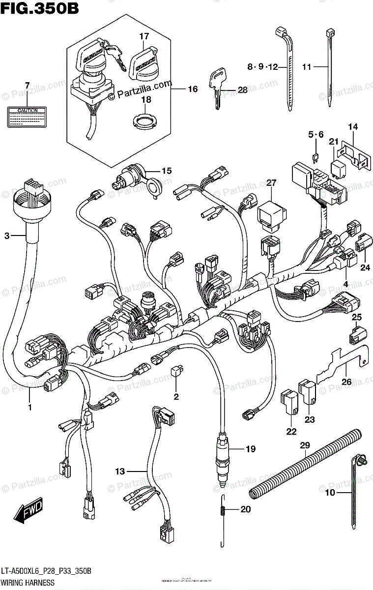 Suzuki Atv 2016 Oem Parts Diagram For Wiring Harness  Lt