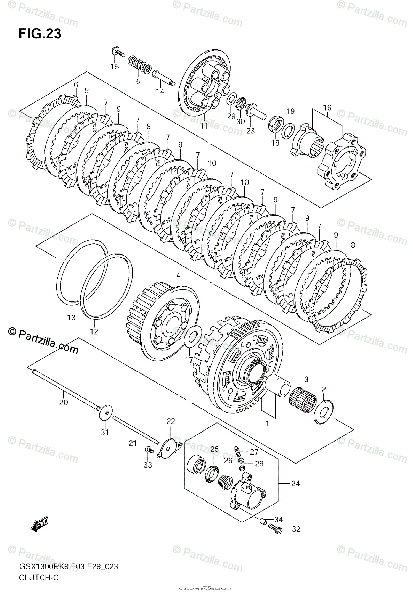 Suzuki Motorcycle 2008 Oem Parts Diagram For Clutch