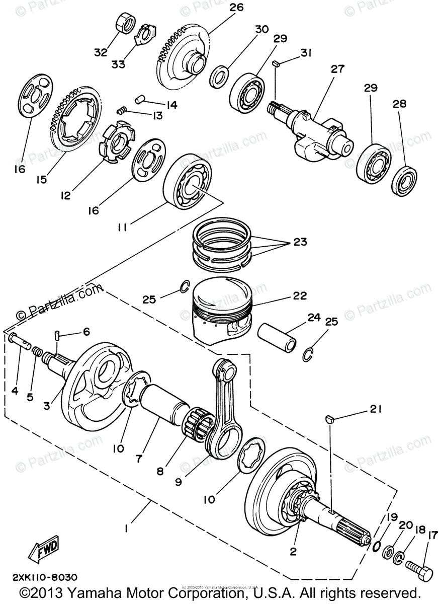 Yamaha ATV 2002 OEM Parts Diagram for Crankshaft Piston | Partzilla.com