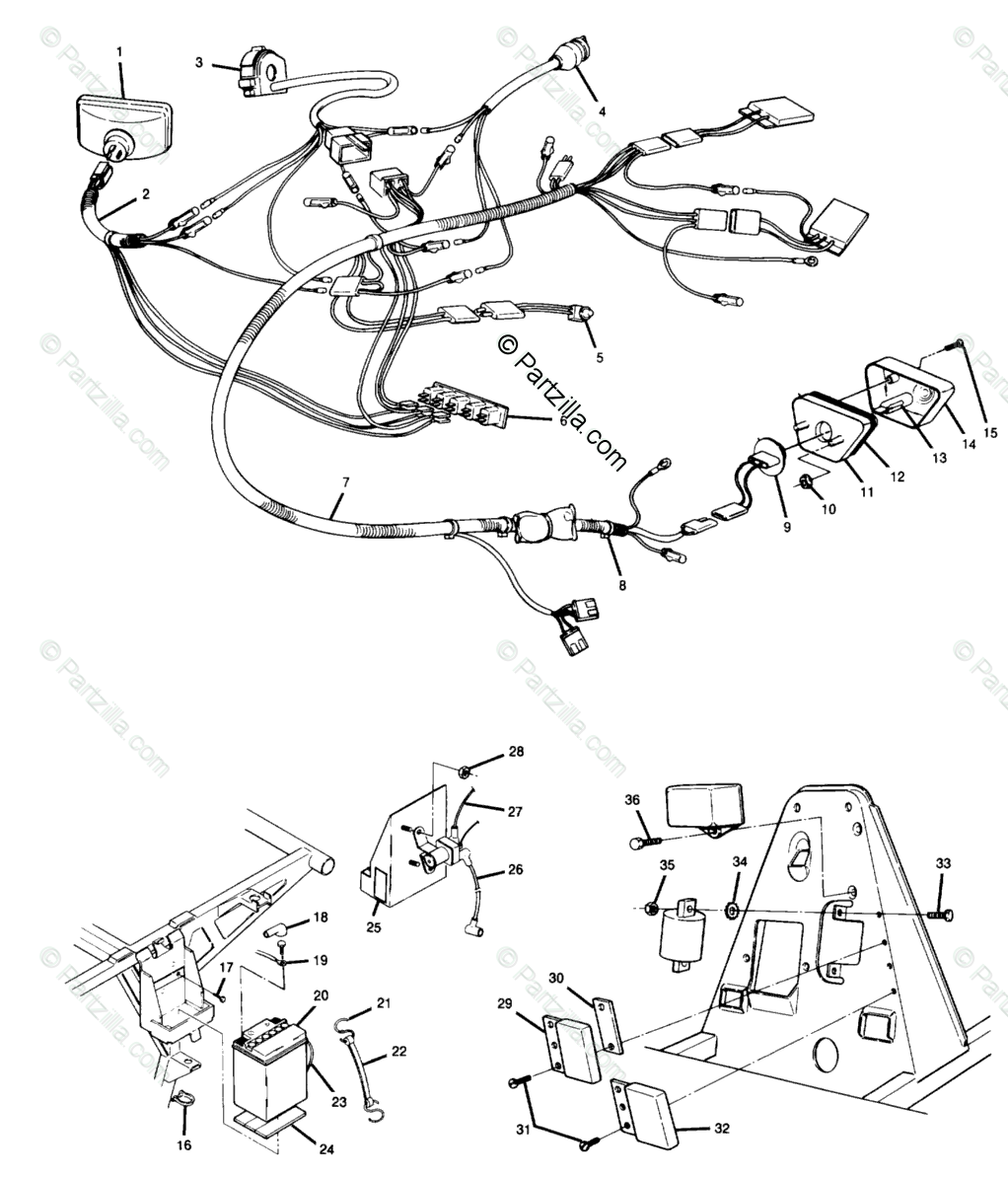 Polaris ATV 1988 OEM Parts Diagram for WIRING HARNESS | Partzilla.com