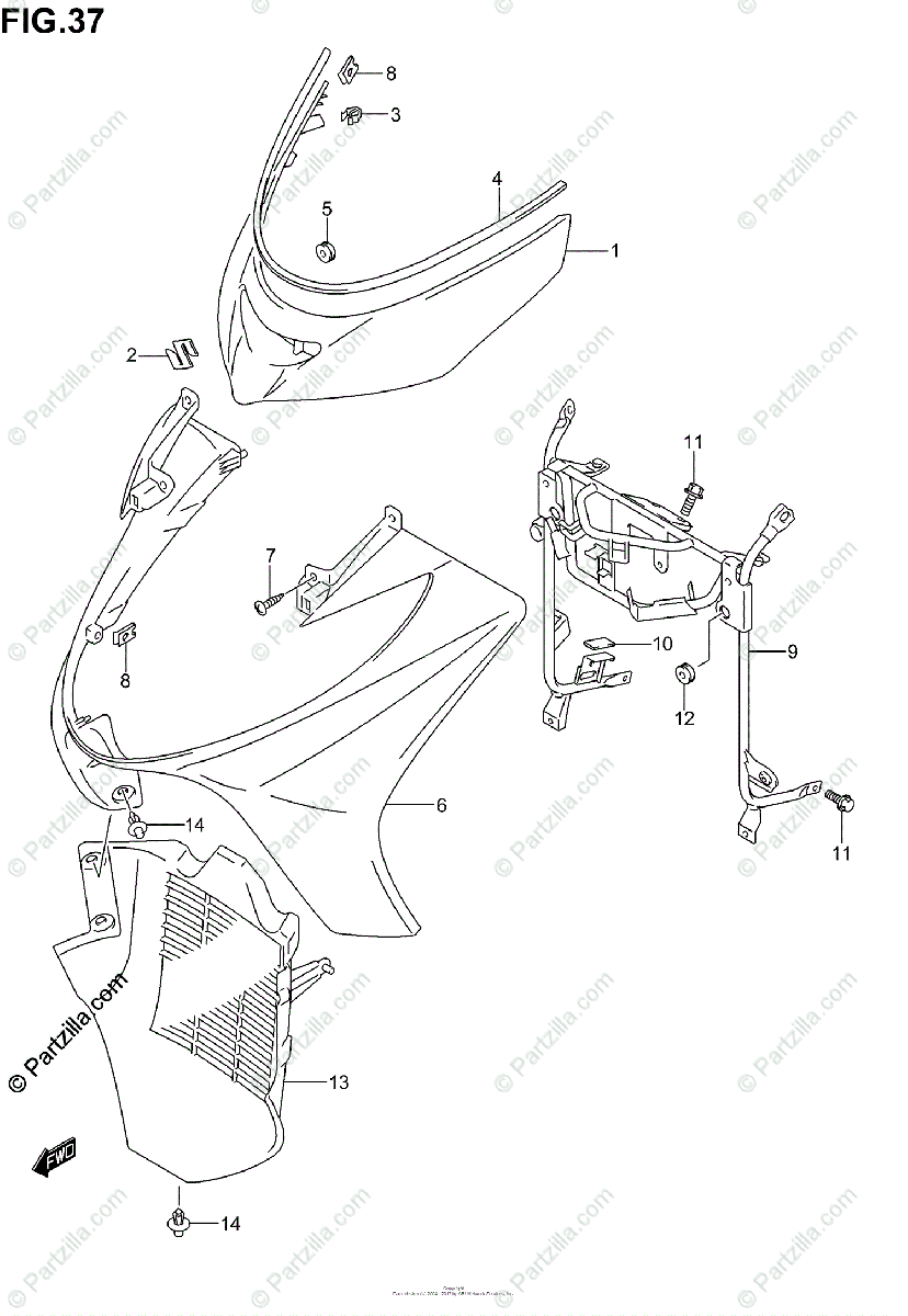 Suzuki Scooters 2006 Oem Parts Diagram For Front Leg