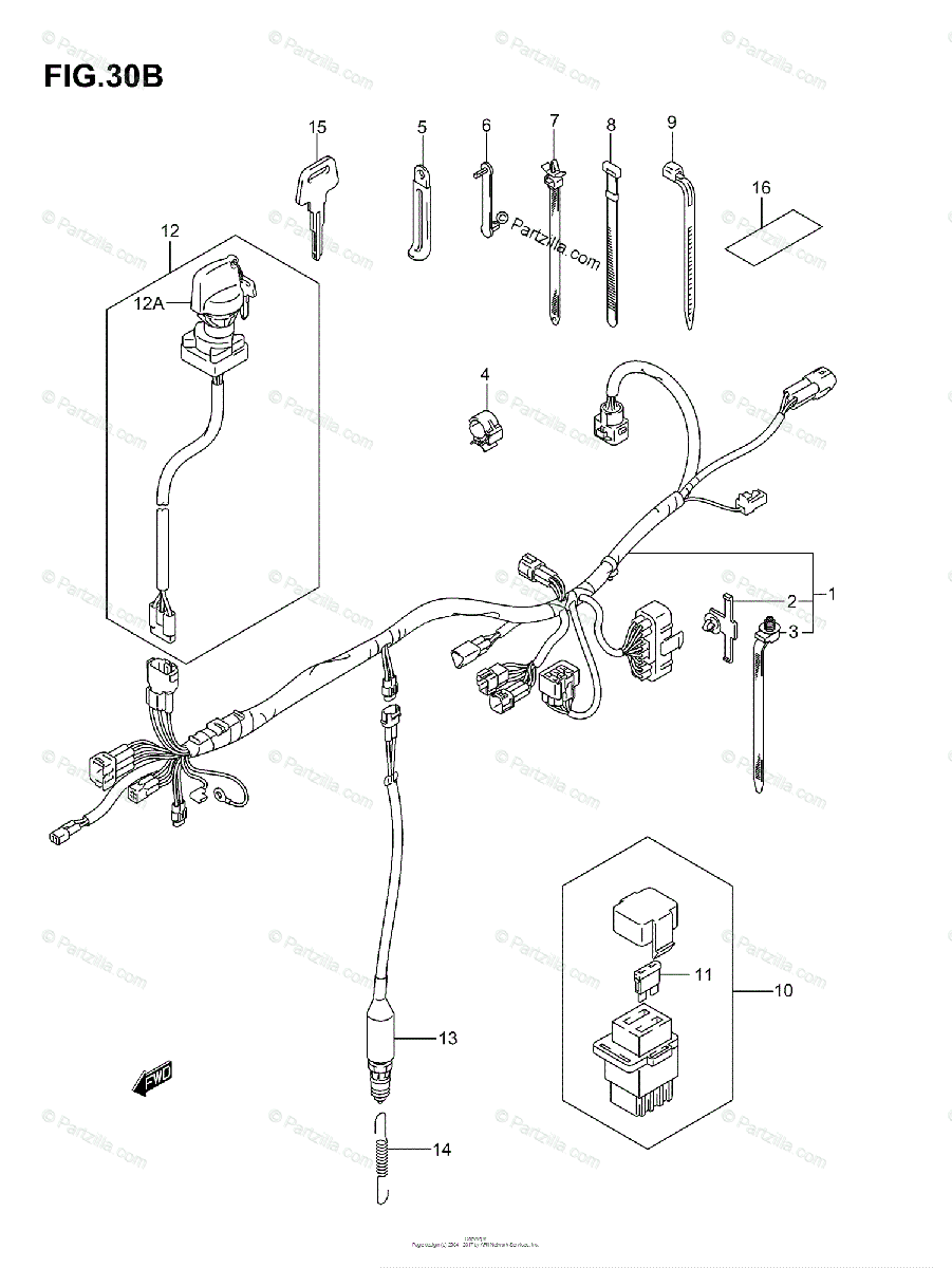 Suzuki ATV 2007 OEM Parts Diagram for WIRING HARNESS (MODEL K5/K6/K7) | Partzilla.com