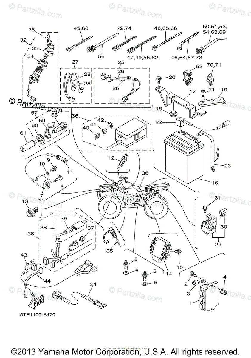 Yamaha ATV 2003 OEM Parts Diagram for Electrical - 1 | Partzilla.com