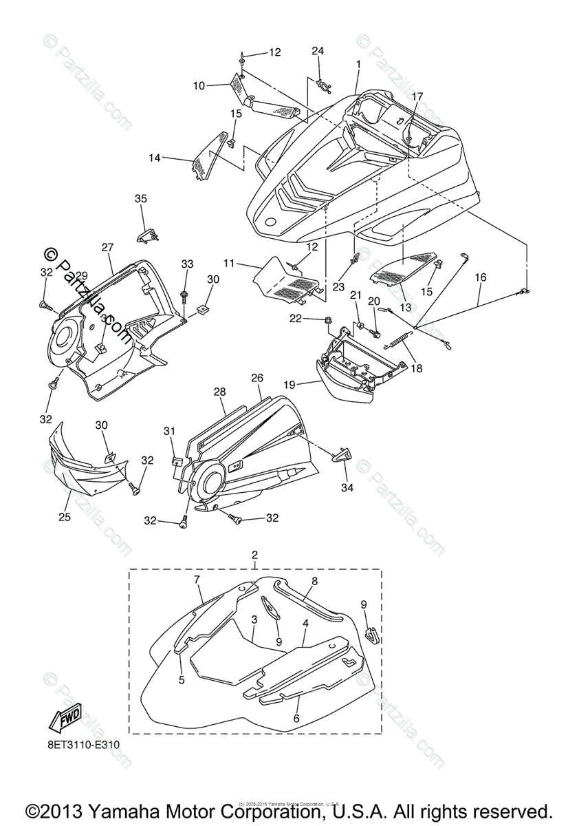 Yamaha Snowmobile 2006 Oem Parts Diagram For Shroud