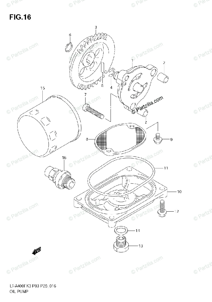 Suzuki Atv 2005 Oem Parts Diagram For Oil Pump