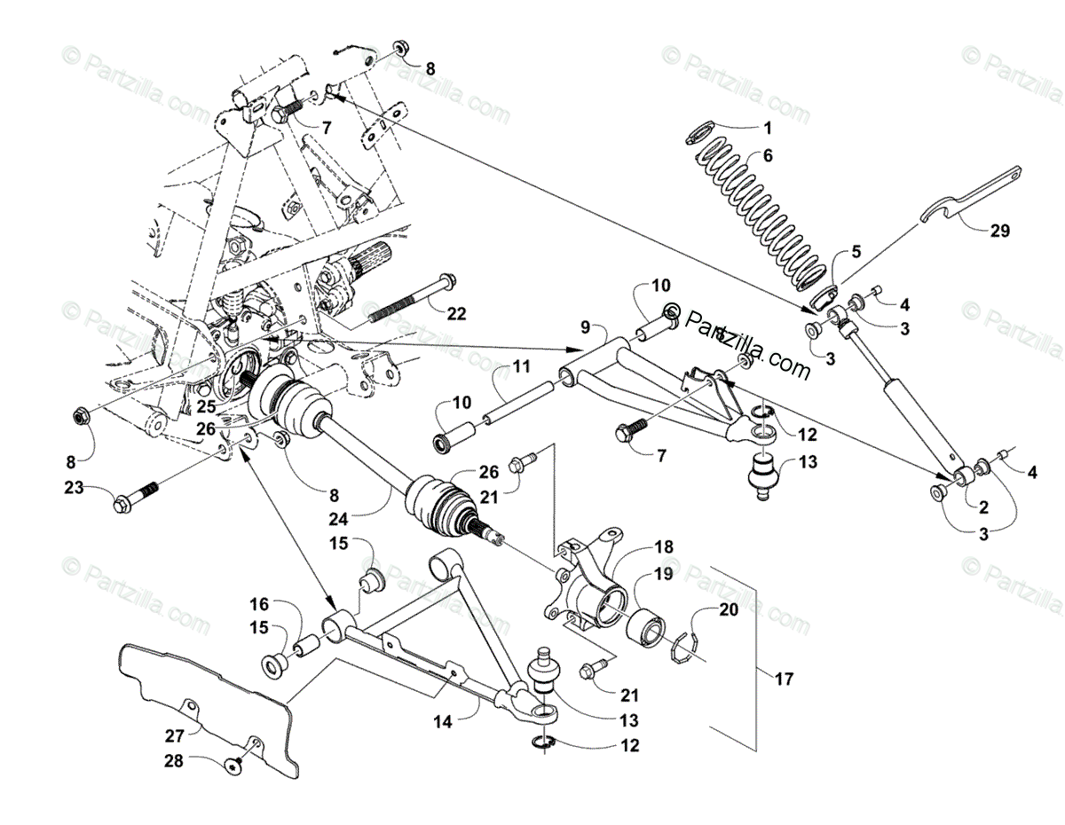 Arctic Cat Atv 2006 Oem Parts Diagram For Front Suspension