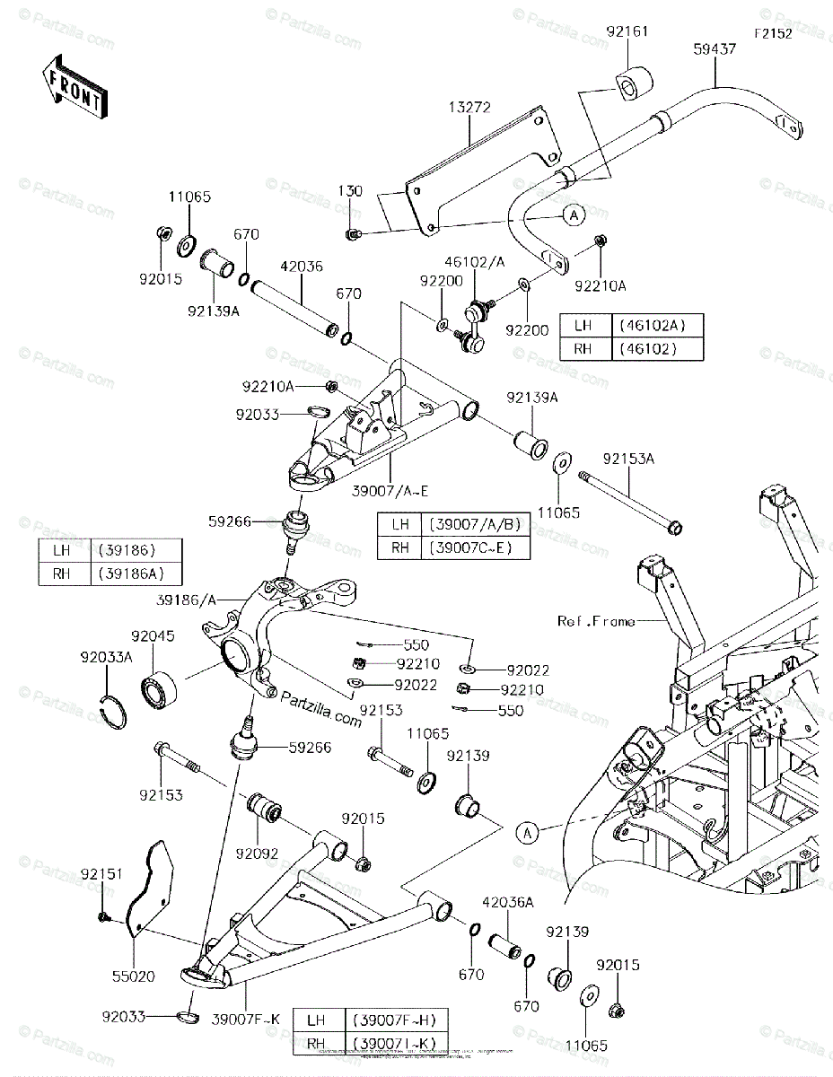 Kawasaki Side By Side 2018 Oem Parts Diagram For Front
