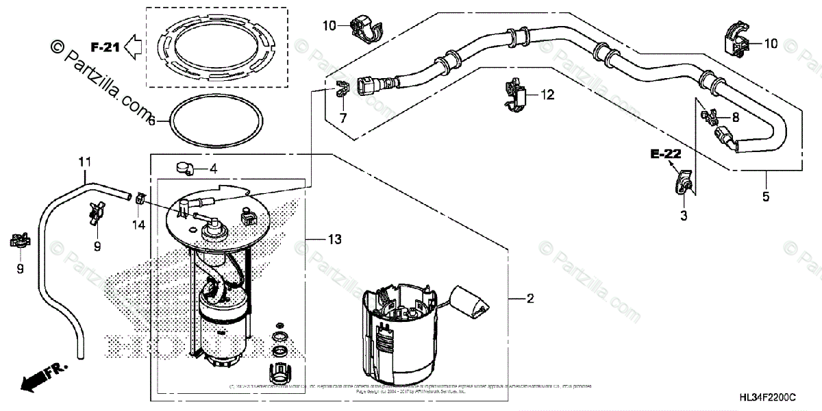 Honda Side By Side 2014 Oem Parts Diagram For Fuel Pump