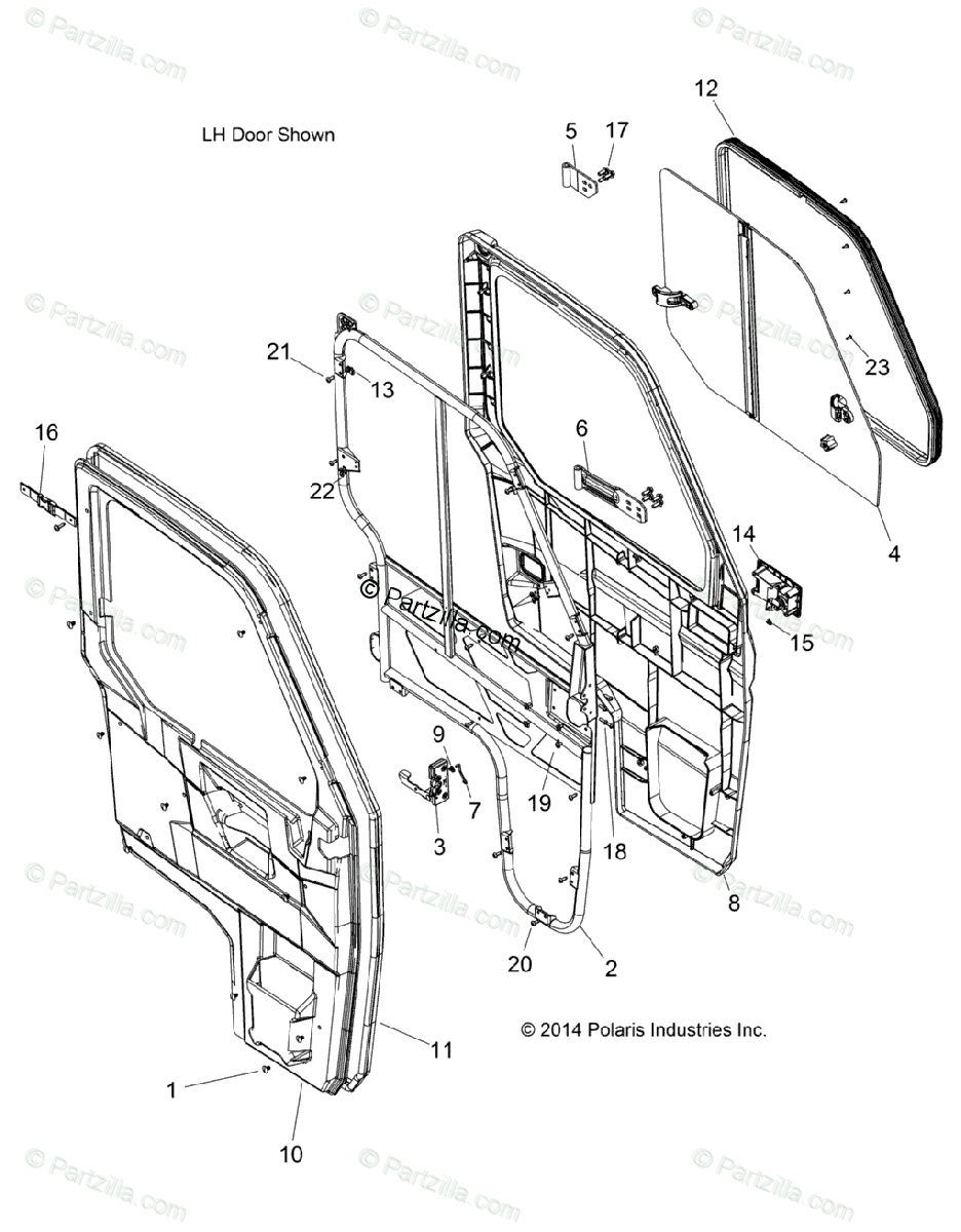 Polaris Side By Side 2015 Oem Parts Diagram For Body