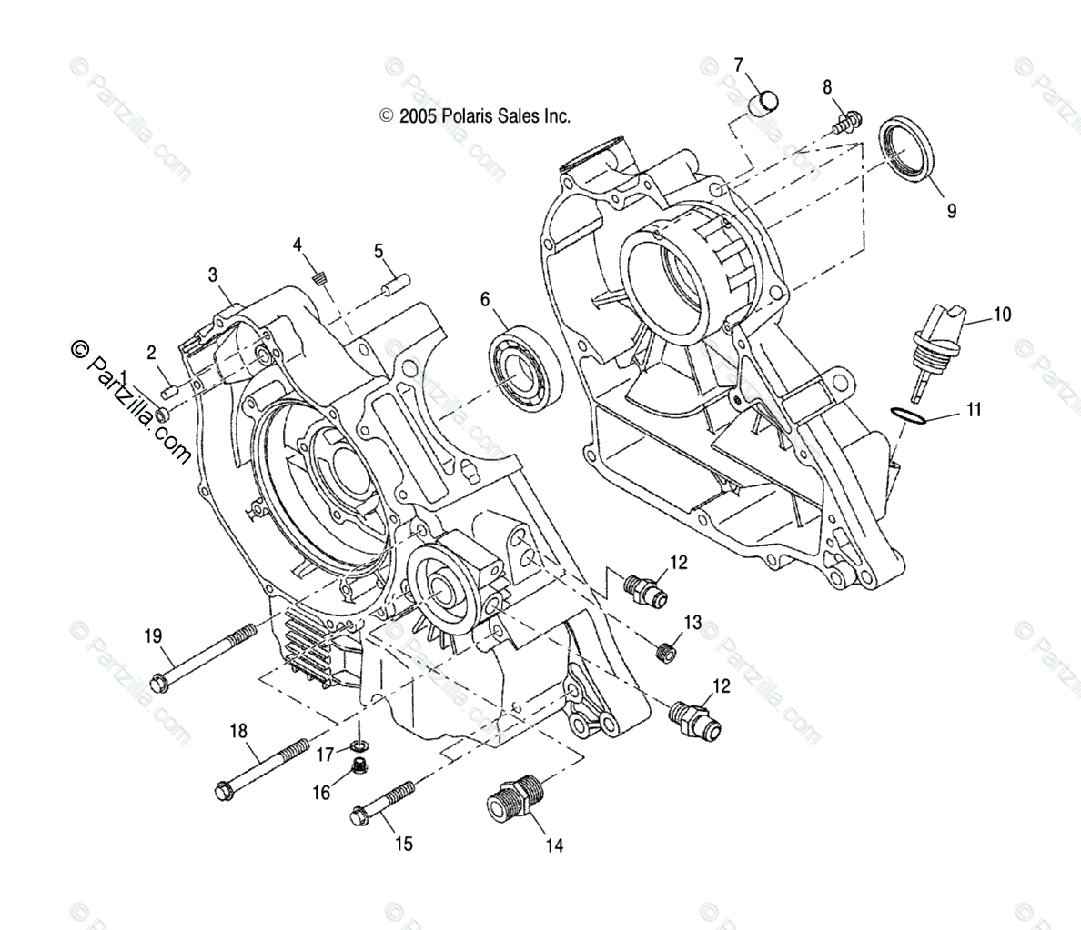 Polaris ATV 2003 OEM Parts Diagram for Crankcase ... polaris magnum 330 wiring diagram 