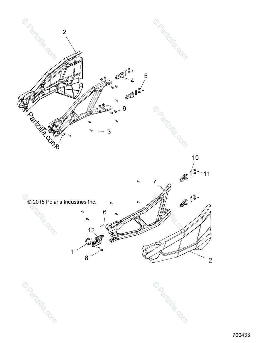 Polaris Side By Side 2018 Oem Parts Diagram For Body