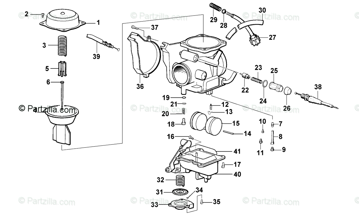 Arctic Cat ATV 2002 OEM Parts Diagram for Carburetor | Partzilla.com