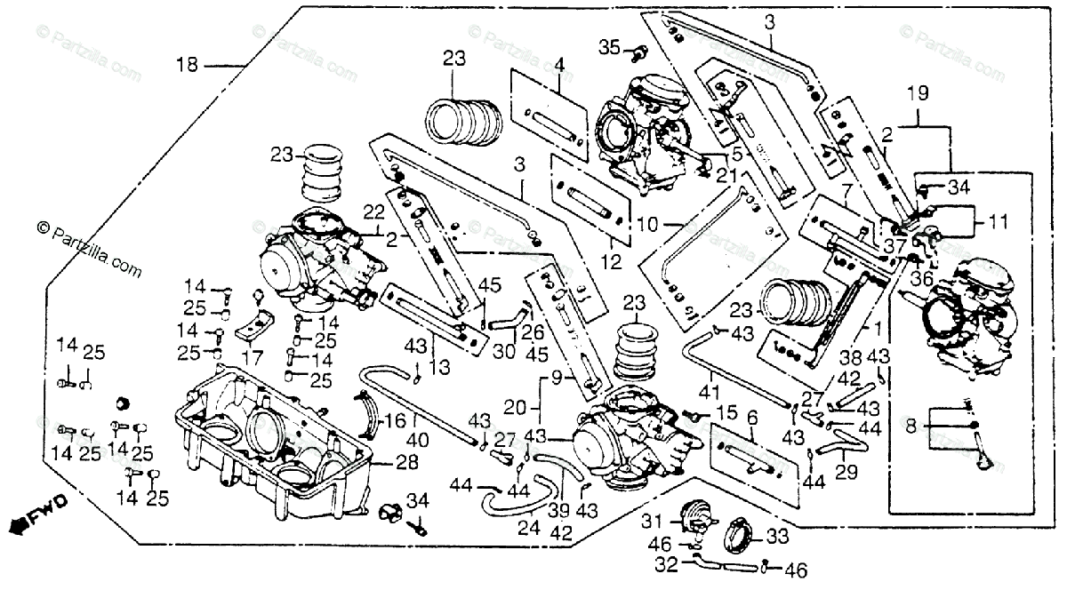Honda Motorcycle 1984 OEM Parts Diagram for Carburetor Assy. Link
