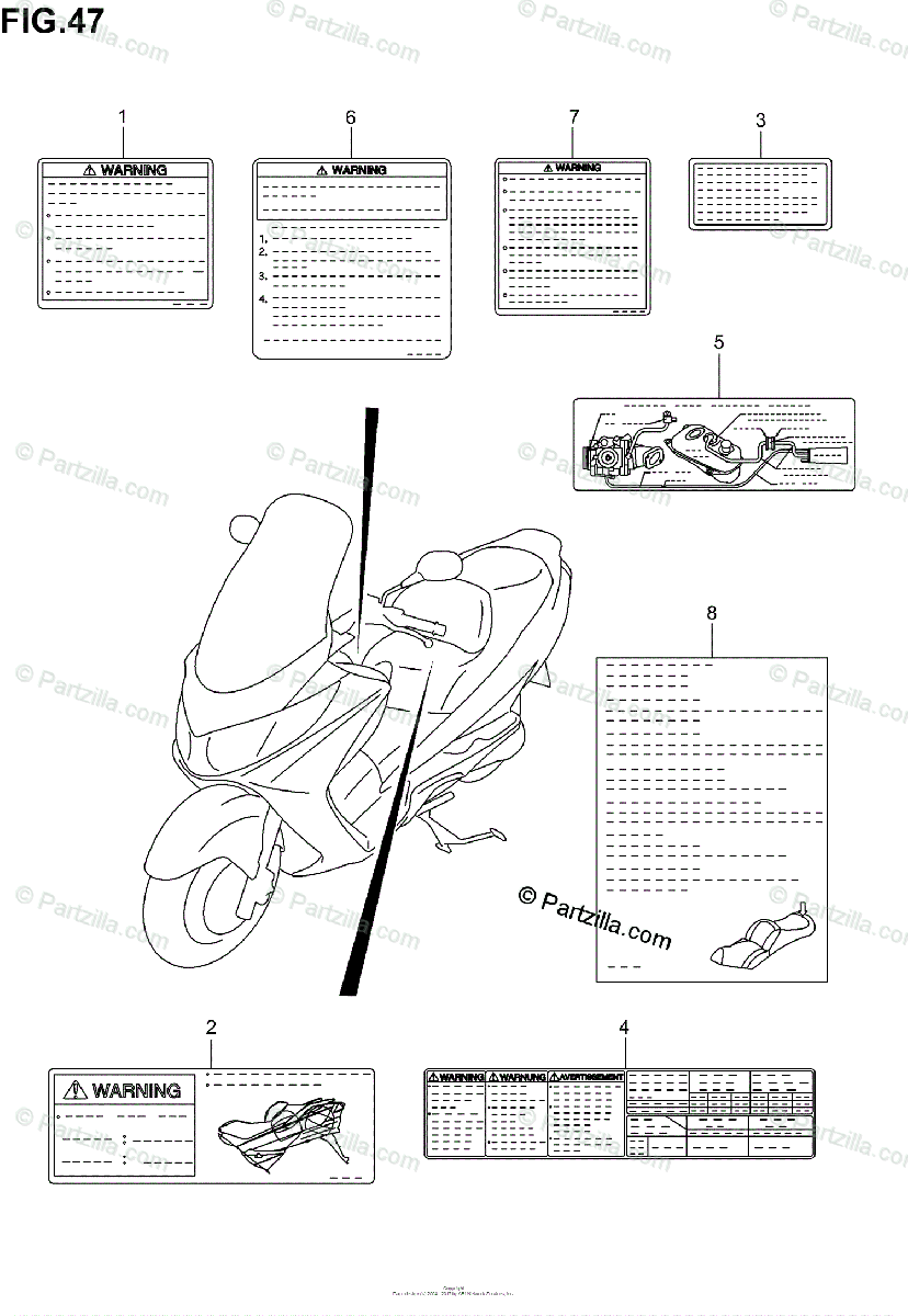 Suzuki Scooters 2004 Oem Parts Diagram For Label
