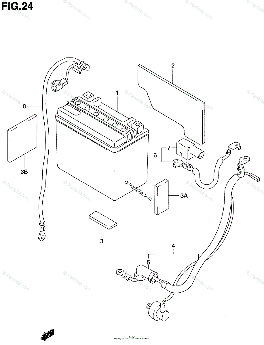 Suzuki Motorcycle 1998 Oem Parts Diagram For Battery