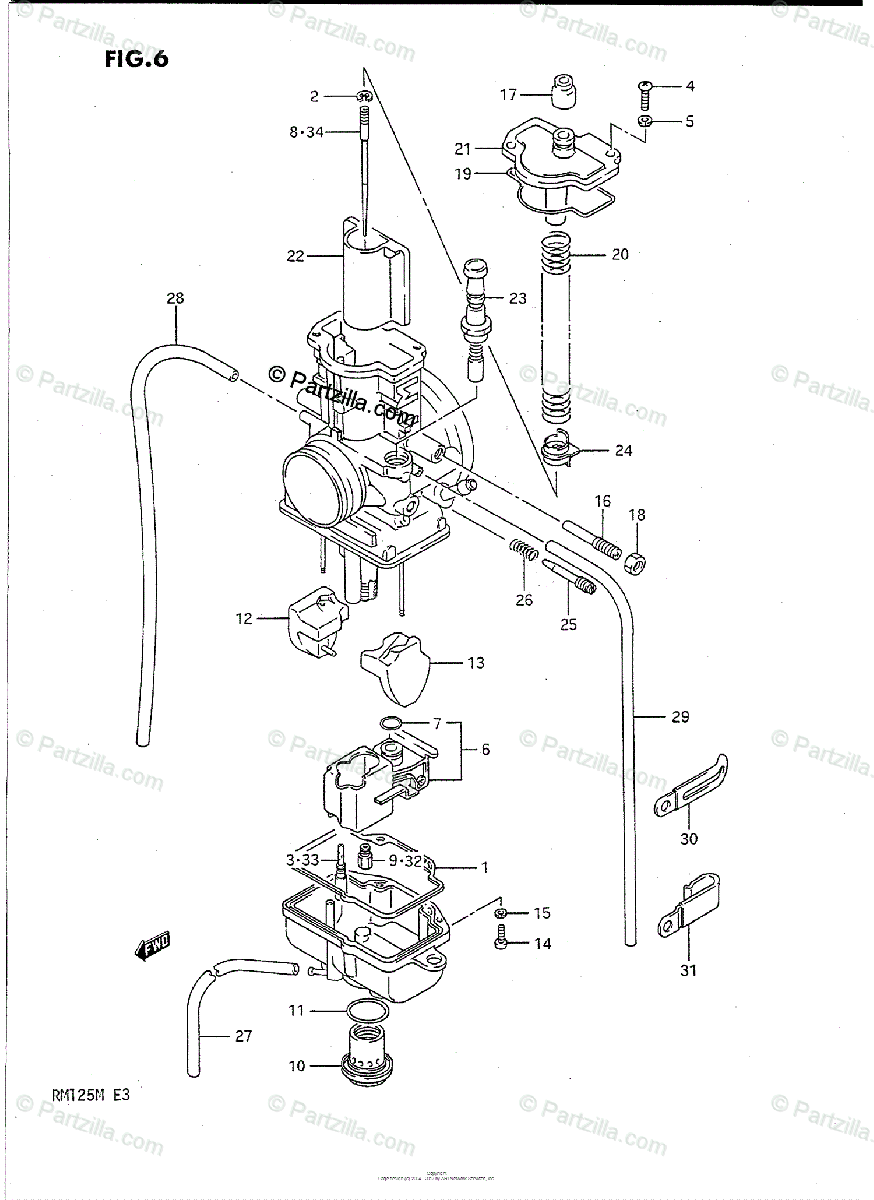 Suzuki Motorcycle 1991 OEM Parts Diagram for Carburetor | Partzilla.com