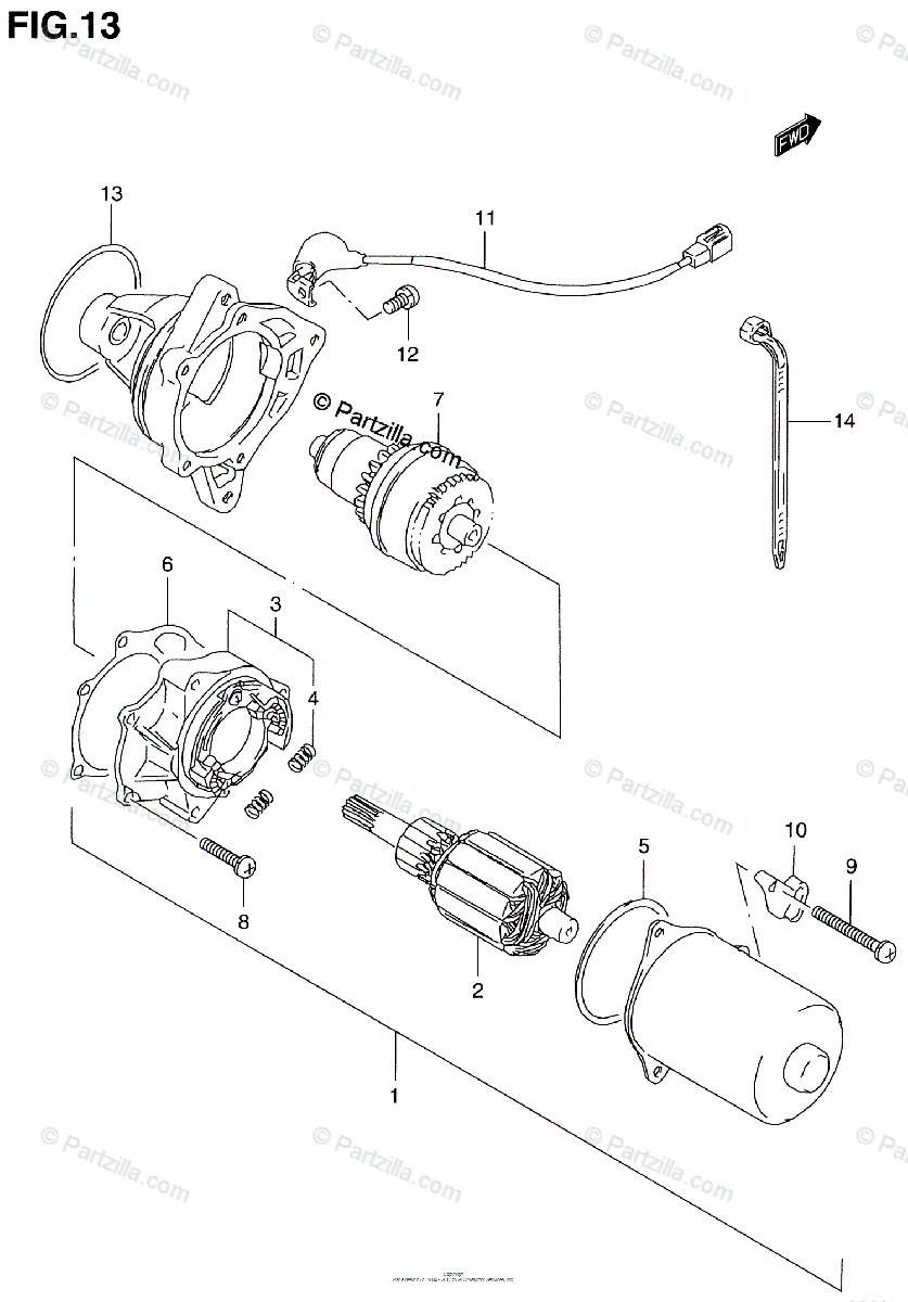 Suzuki Atv 1998 Oem Parts Diagram For Starting Motor