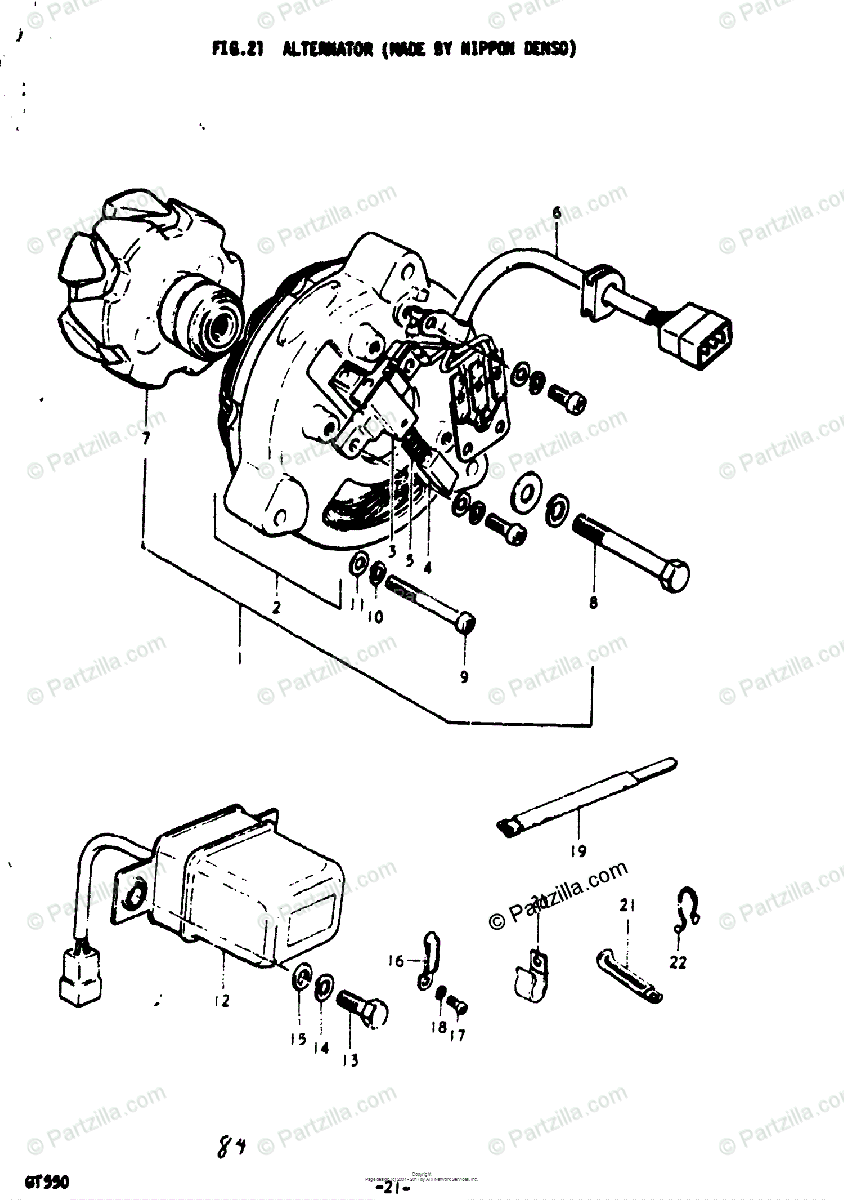 Suzuki Motorcycle 1976 OEM Parts Diagram for ALTERNATOR 