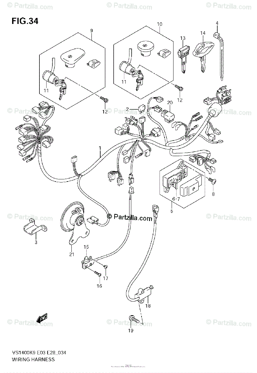 Suzuki Motorcycle 2009 Oem Parts Diagram For Wiring