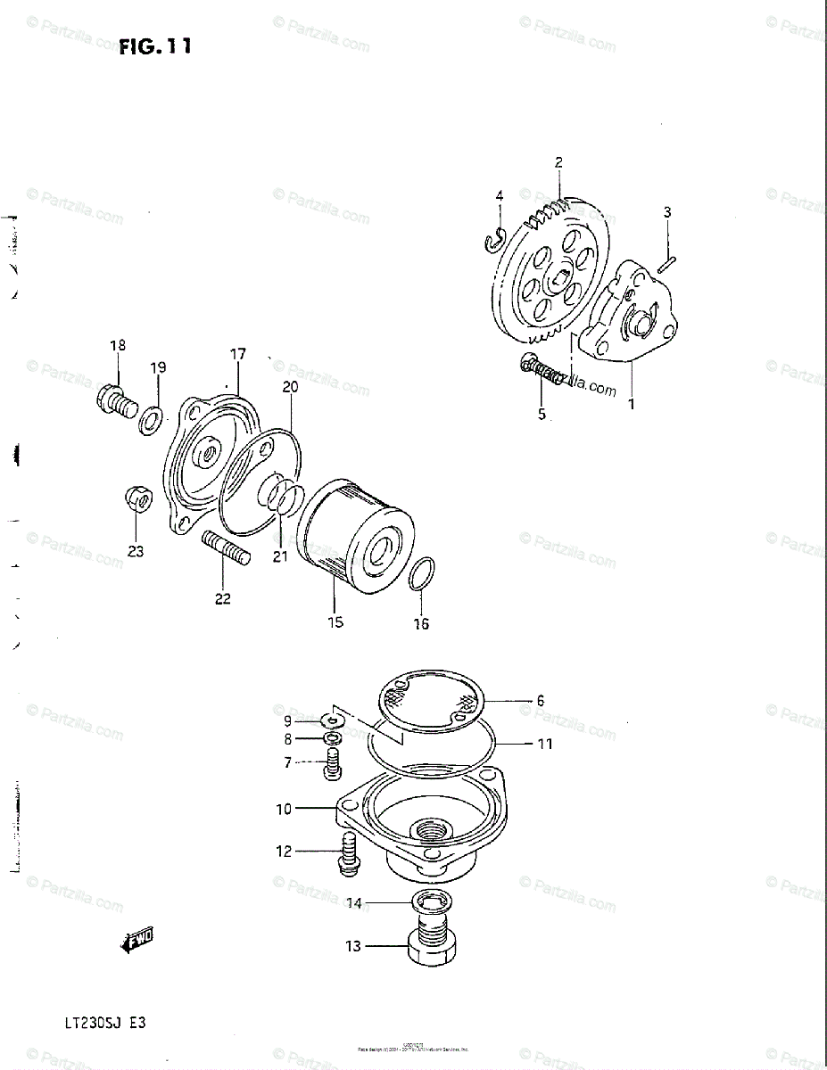 Suzuki Atv 1985 Oem Parts Diagram For Oil Pump
