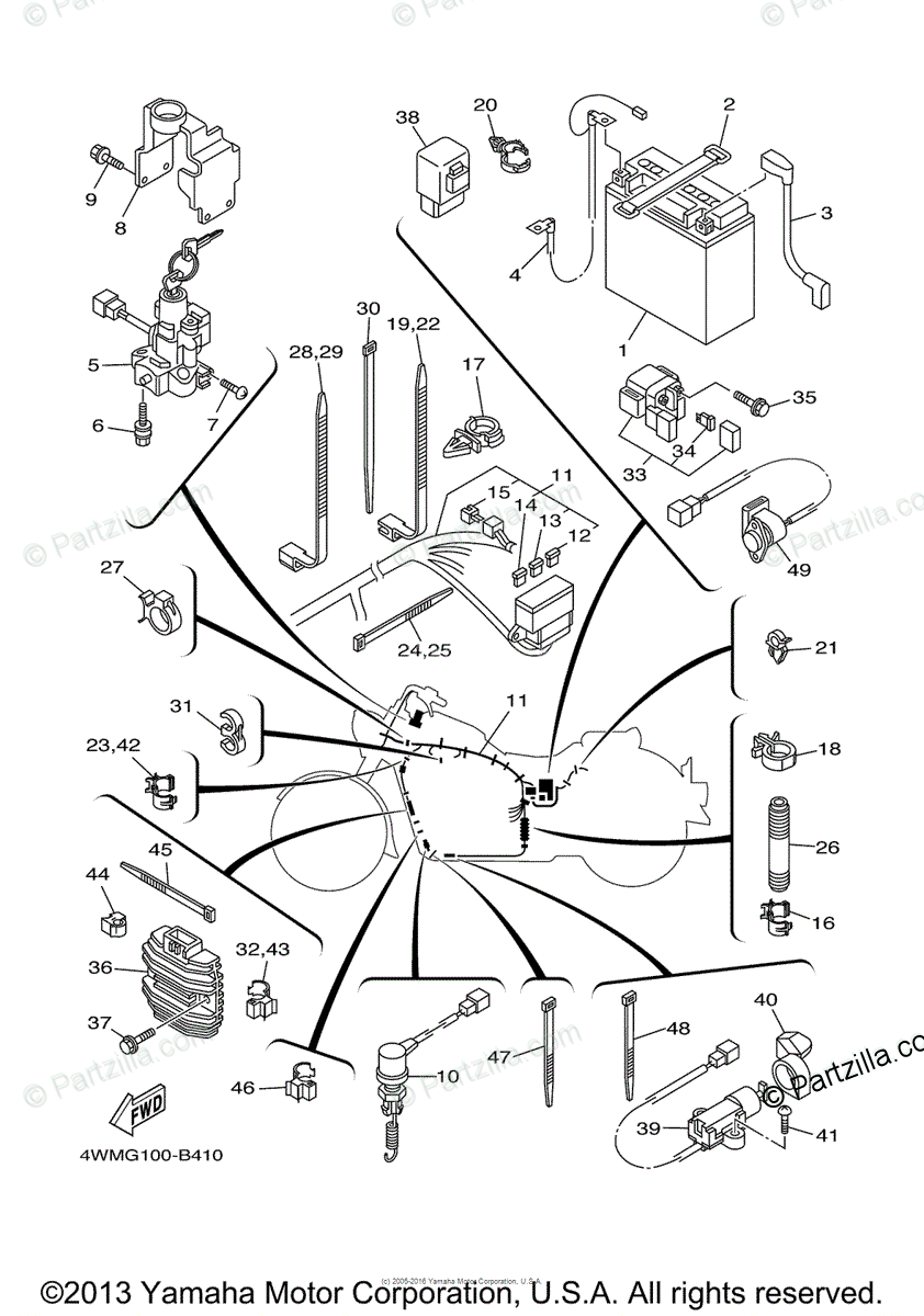 Yamaha Motorcycle 2003 Oem Parts Diagram For Electrical