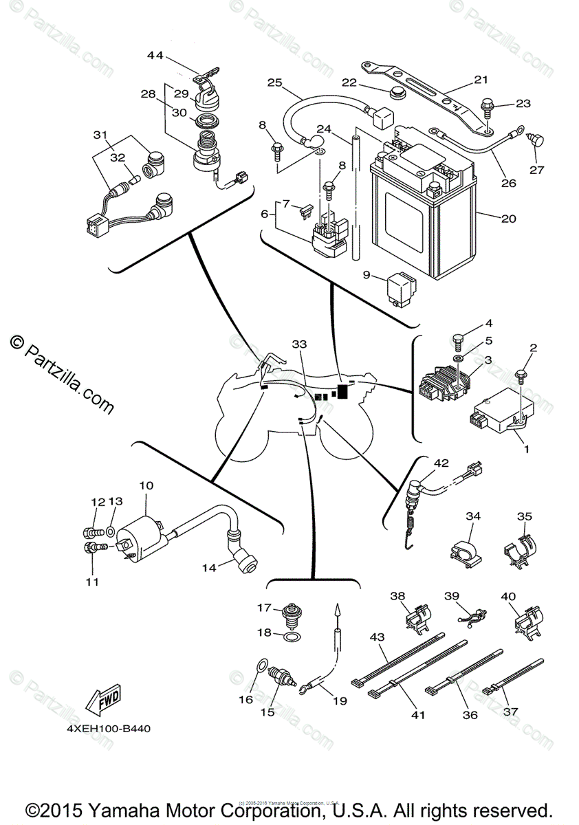 Yamaha ATV 2003 OEM Parts Diagram for Electrical - 1 ...