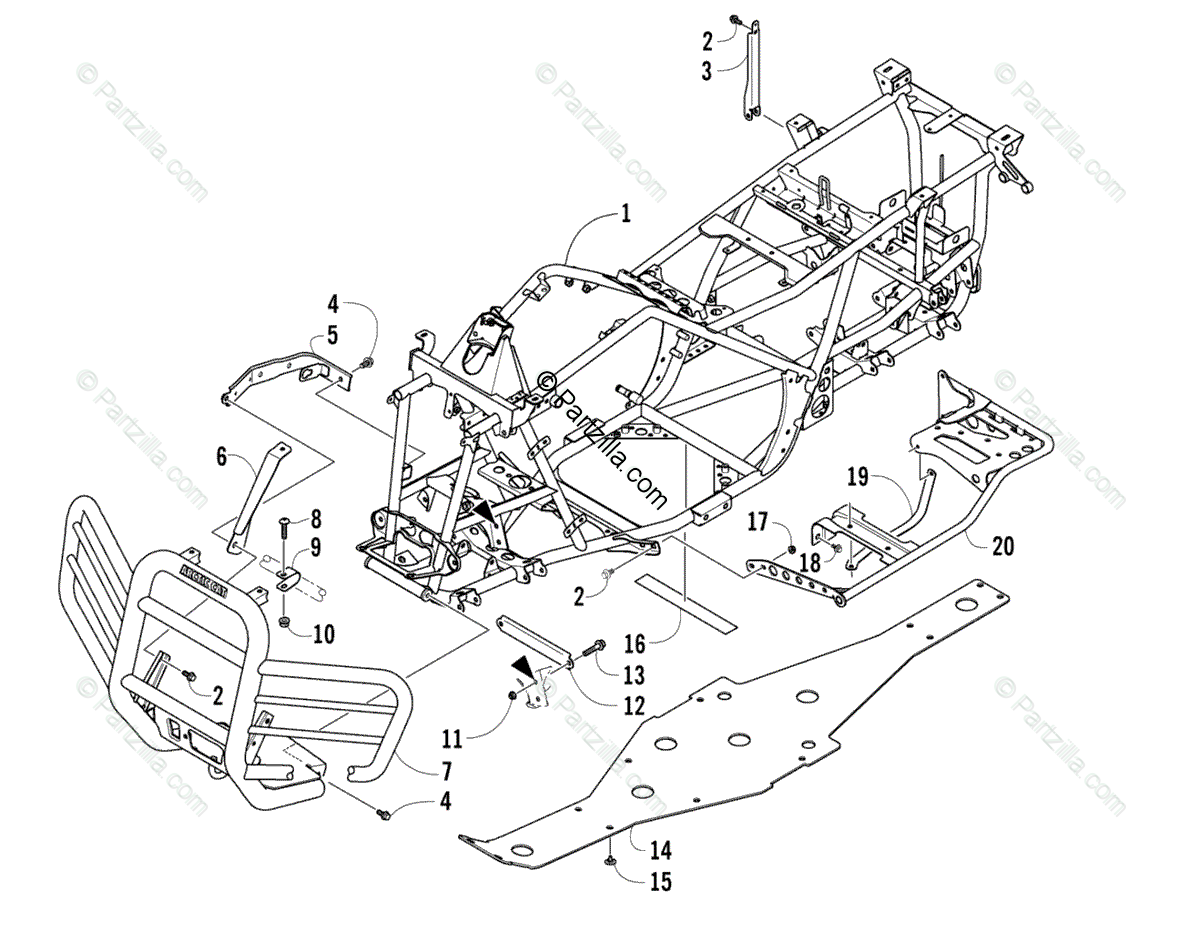 Arctic Cat ATV 2007 OEM Parts Diagram for Frame And ...