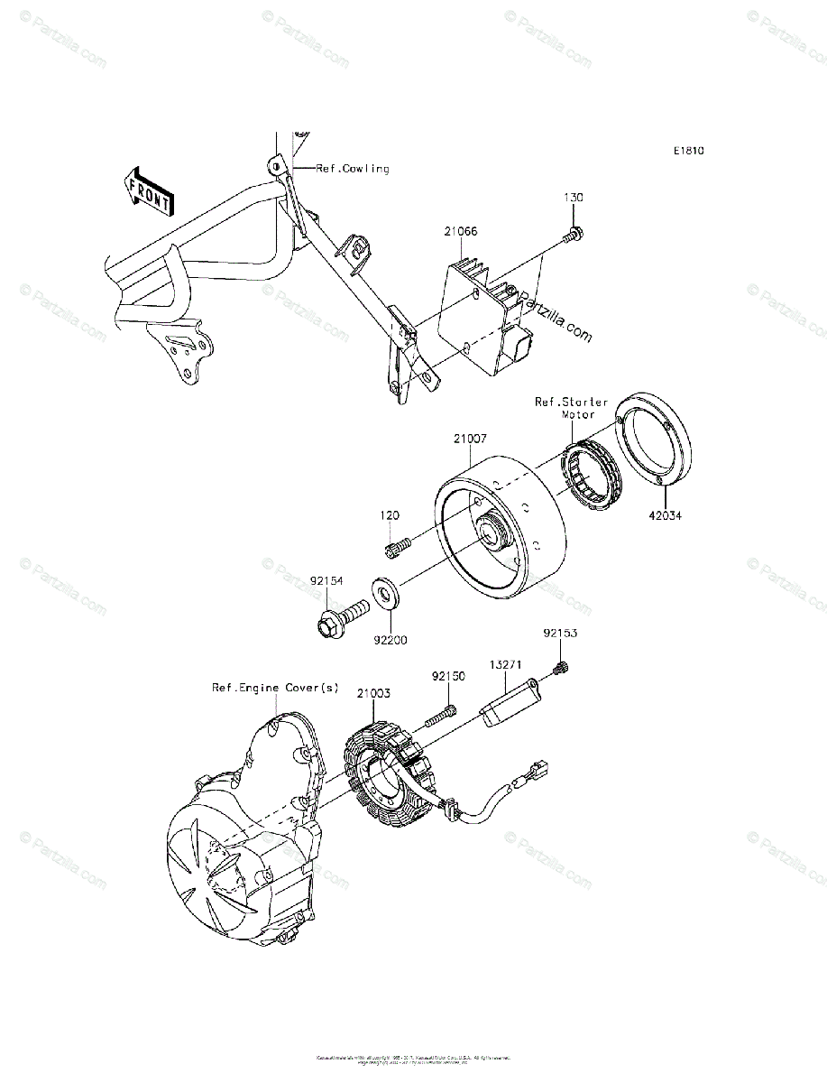 Kawasaki Motorcycle 2015 OEM Parts Diagram for Generator | Partzilla.com