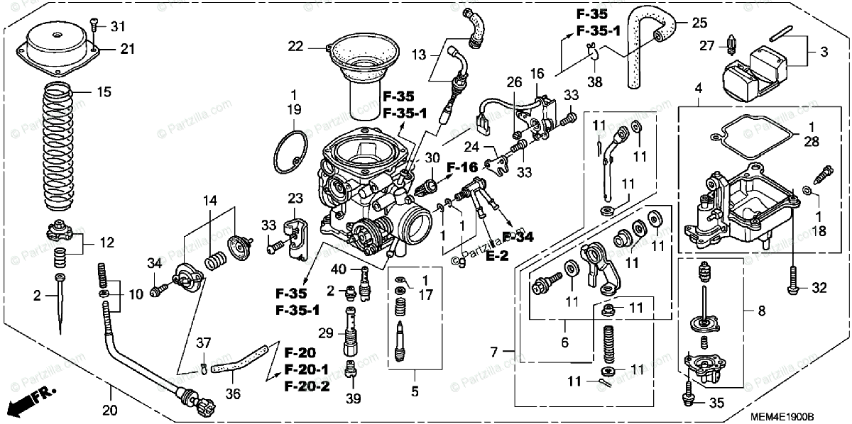 Honda Motorcycle 2006 OEM Parts Diagram for CARBURETOR | Partzilla.com