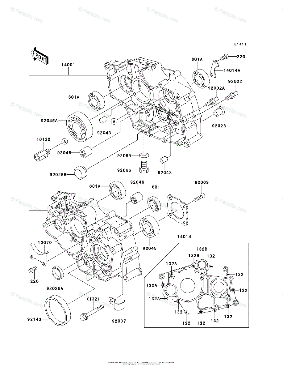 Kawasaki Atv 1995 Oem Parts Diagram For Crankcase