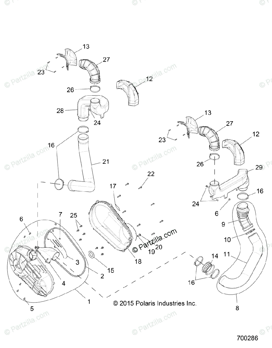 Polaris Side By Side 2017 Oem Parts Diagram For Drive