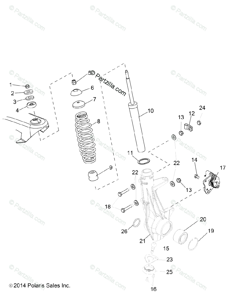 Polaris Side By Side 2016 Oem Parts Diagram For Suspension