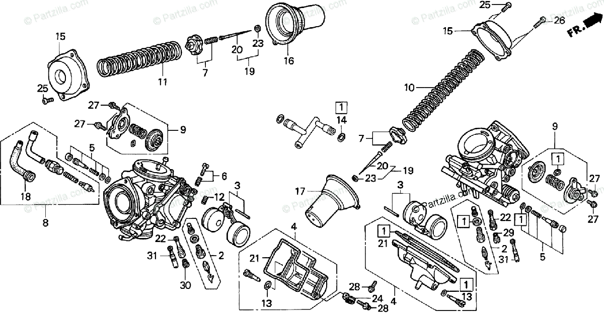 Honda Motorcycle 1996 Oem Parts Diagram For Carburetor