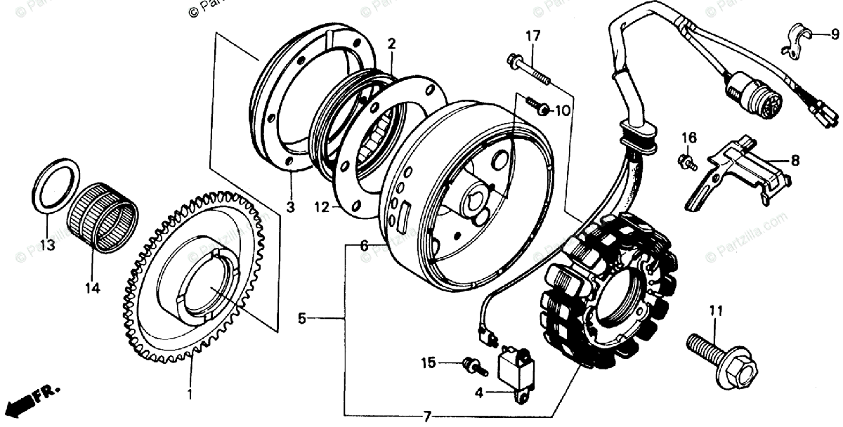 Honda Atv 1987 Oem Parts Diagram For Alternator