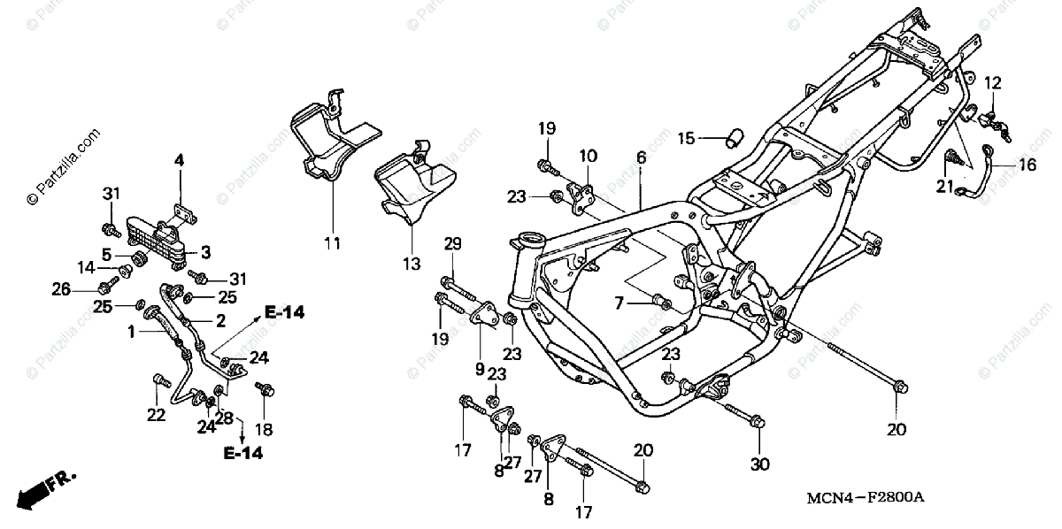 Honda Motorcycle 2003 OEM Parts Diagram for Frame | Partzilla.com