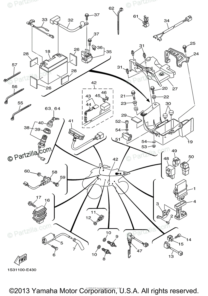 Yamaha ATV 2007 OEM Parts Diagram for Electrical - 1 | Partzilla.com