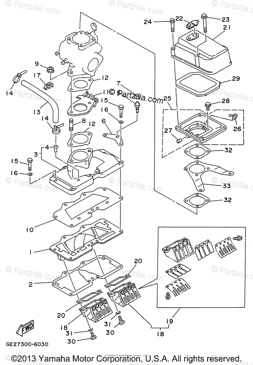 Yamaha Waverunner 1996 Oem Parts Diagram For Intake
