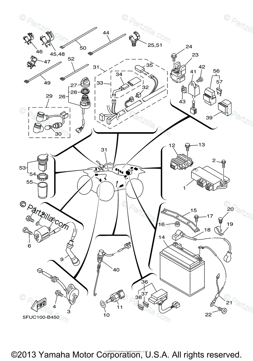 Yamaha Atv 2004 Oem Parts Diagram For
